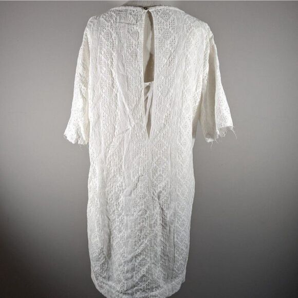 Current/Elliot Womens White the Eyelet T-Shirt Short Sleeve Dress Sz M (6/8) - Picture 3 of 8